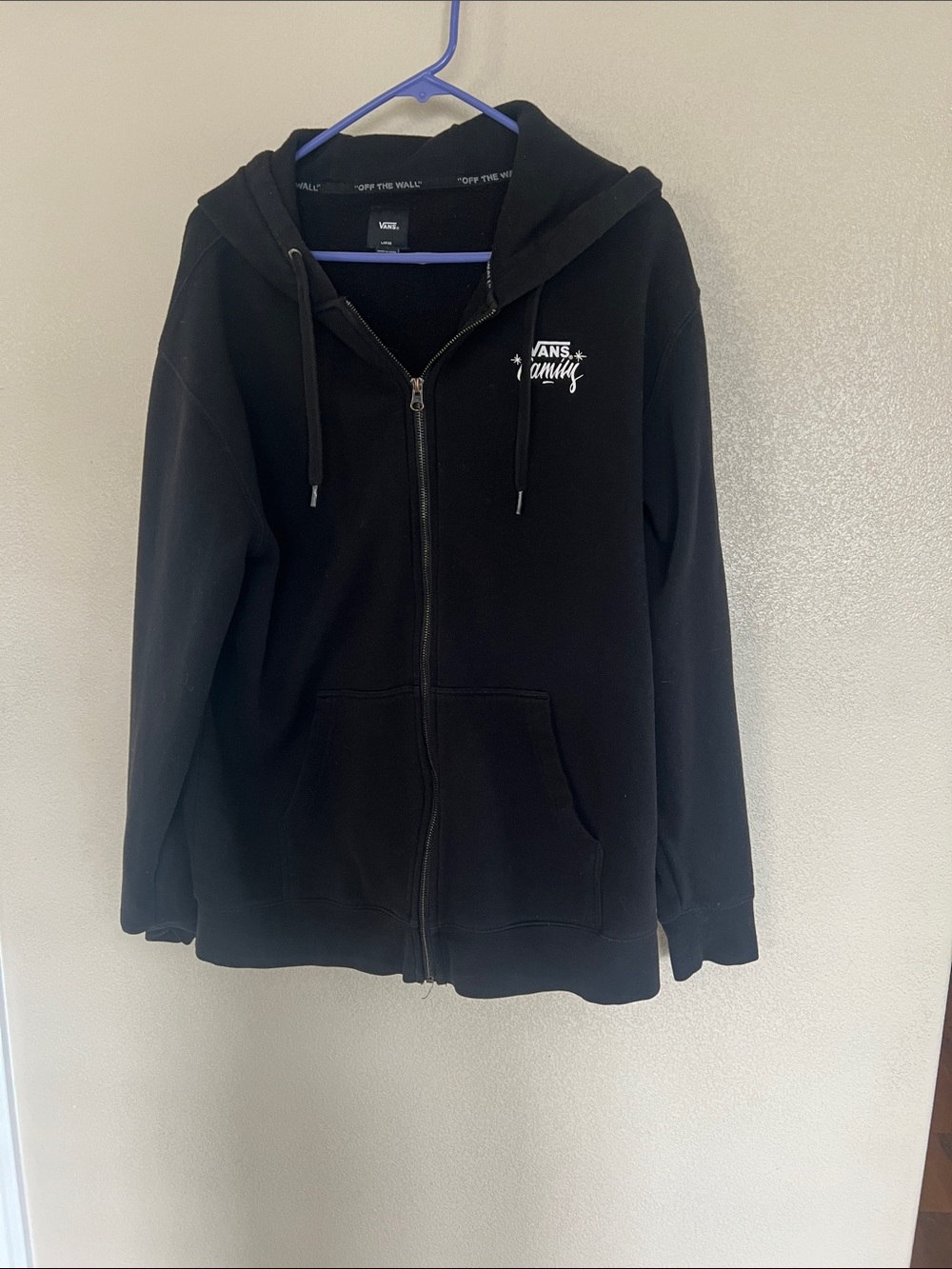 Vans Black Full-Zip Hoodie with Script Logo